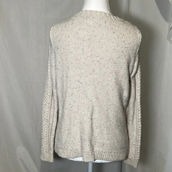 women’s small confetti sprinkle & cream cotton blend Hollister Cableknit sweater - Picture 2 of 5